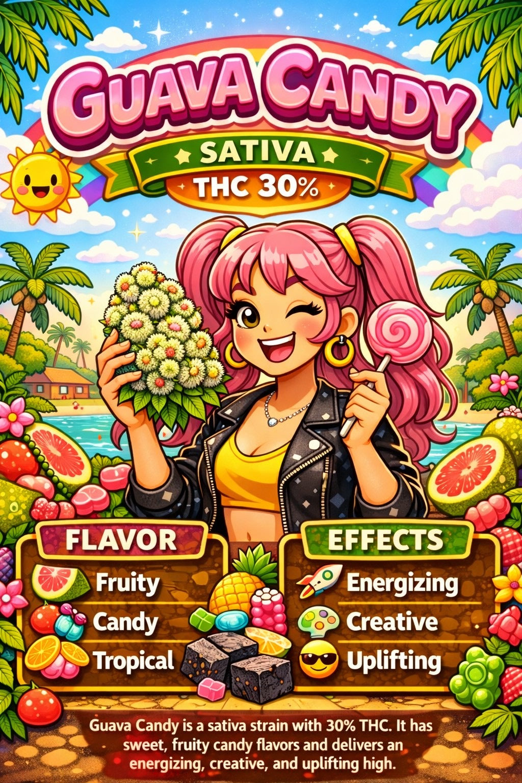 Exotic -GUAVA CANDY (SATIVA) THC 30%