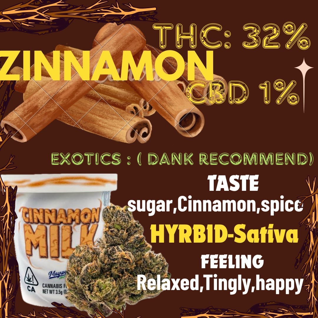 New Exotic - ZINNAMON ( SATIVA ) THC 32% CBD 1 %