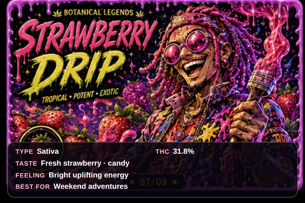 Top Shelf - STRAWBERRY Drip (Hybrid - Sativa ) THC 27-31%