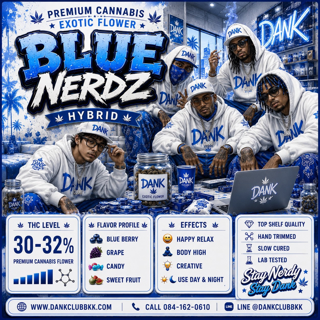 EXO - Blue Nerdz (Hybrid) THC 30-32%