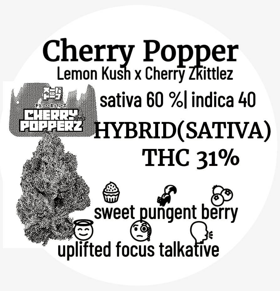 EXO-CHERRY POPPER HYBRID(SATIVA) THC 31%