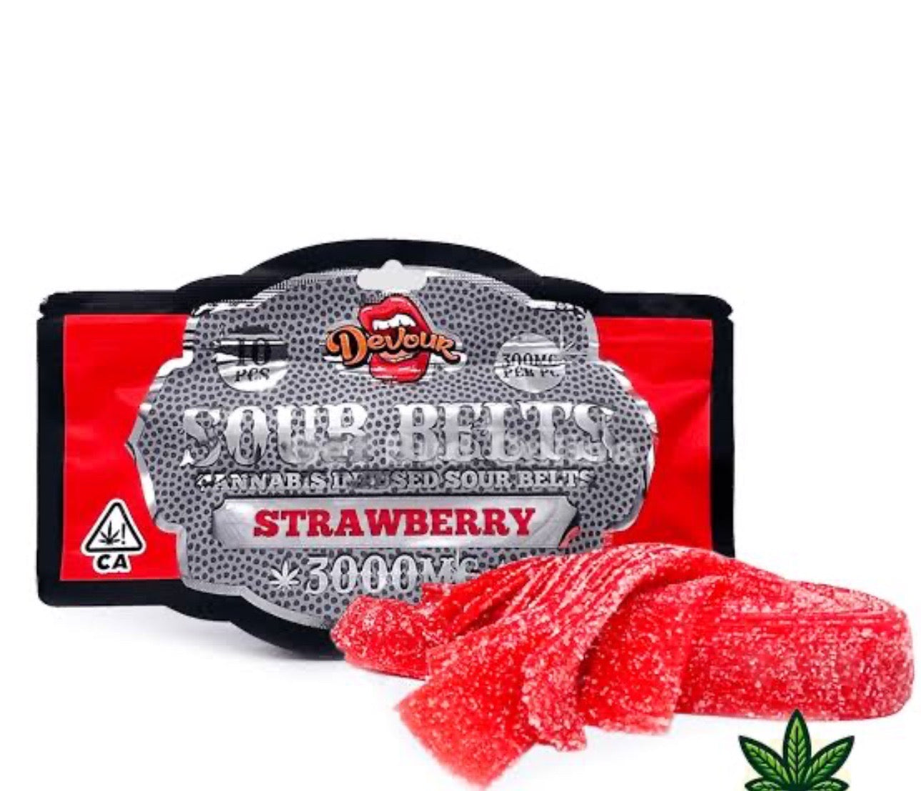 Sour Belts Cannabis gummies 3000 mg. Big pack 10 pieces ( 1 Pieces - 300 mg )