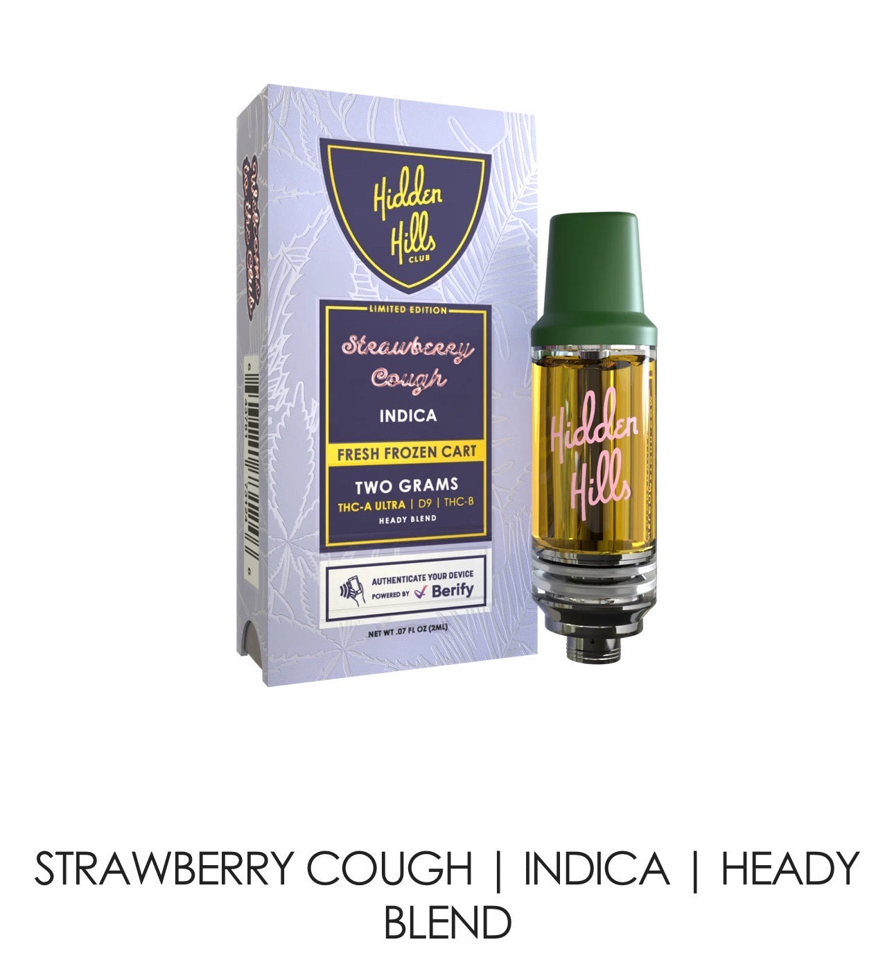 Hidden hills 510 Cartridge 2000 MG. ( 2 G ) ‘THC Cartridge Live resin sugar ‘