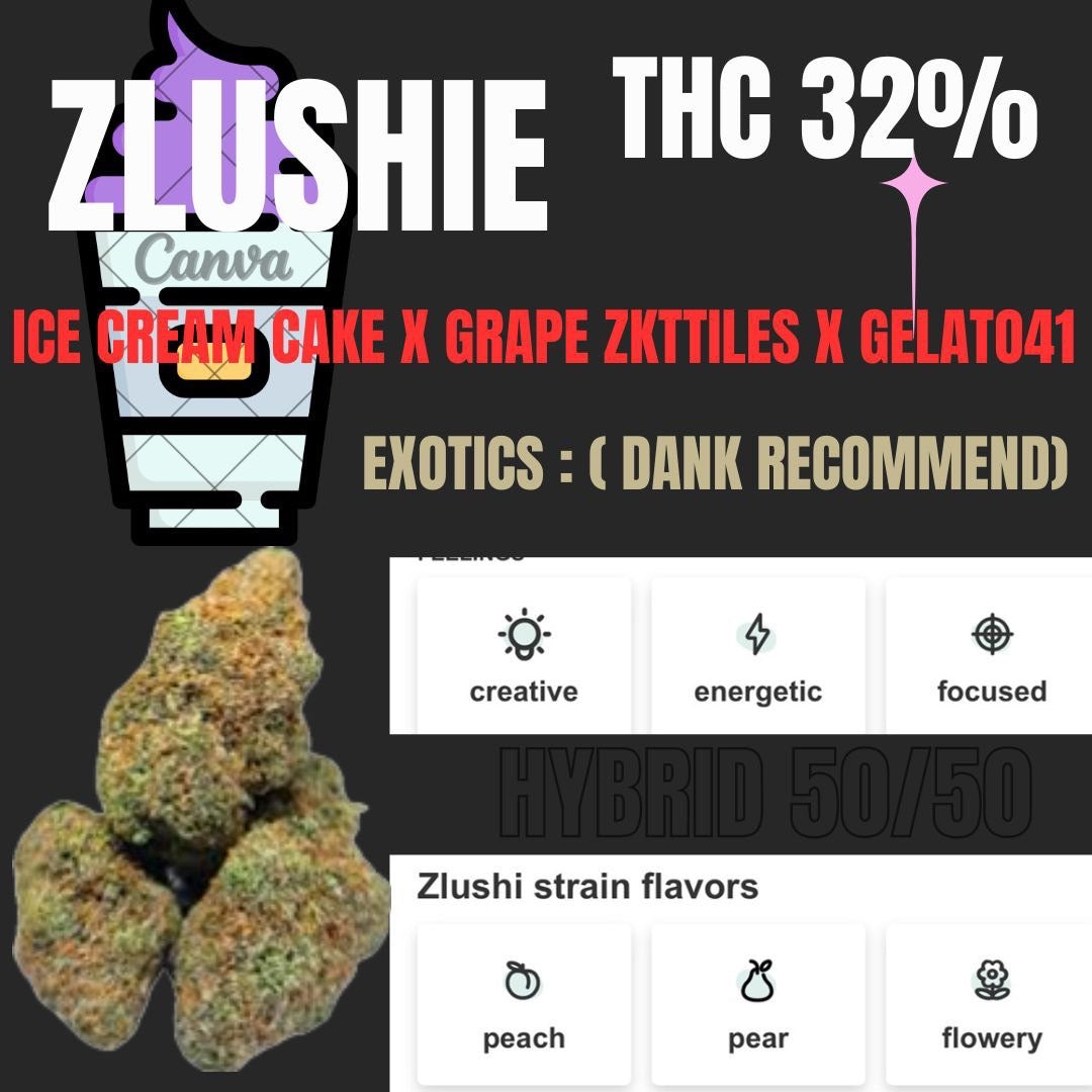 Exotics - ZLUSHIE THC 32% ( HYBRID - INDICA)