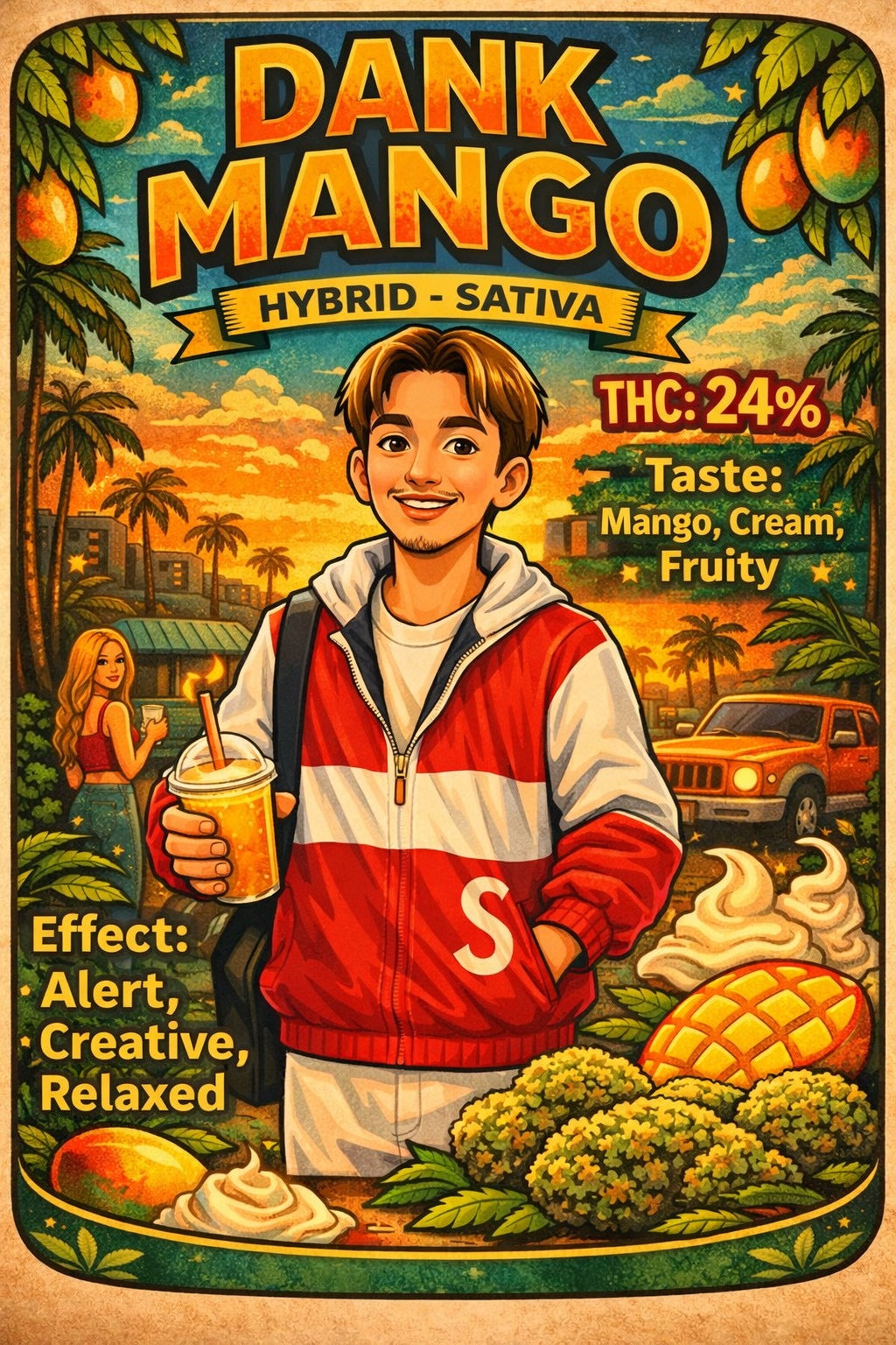 Mid Grade - Dank Mango  ( HYBRID ) THC 24 %