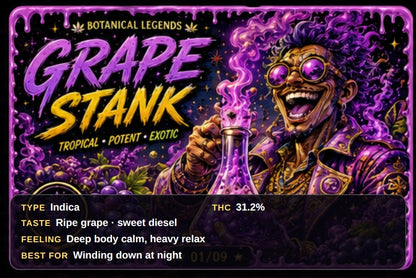EXO - Grape stank (Hybrid - Sativa ) THC 31%