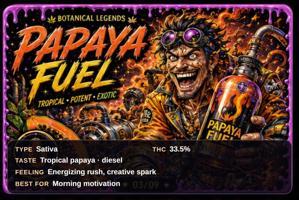 Top shelf  - PAPAYA FUEL  (SATIVA ) THC 33%