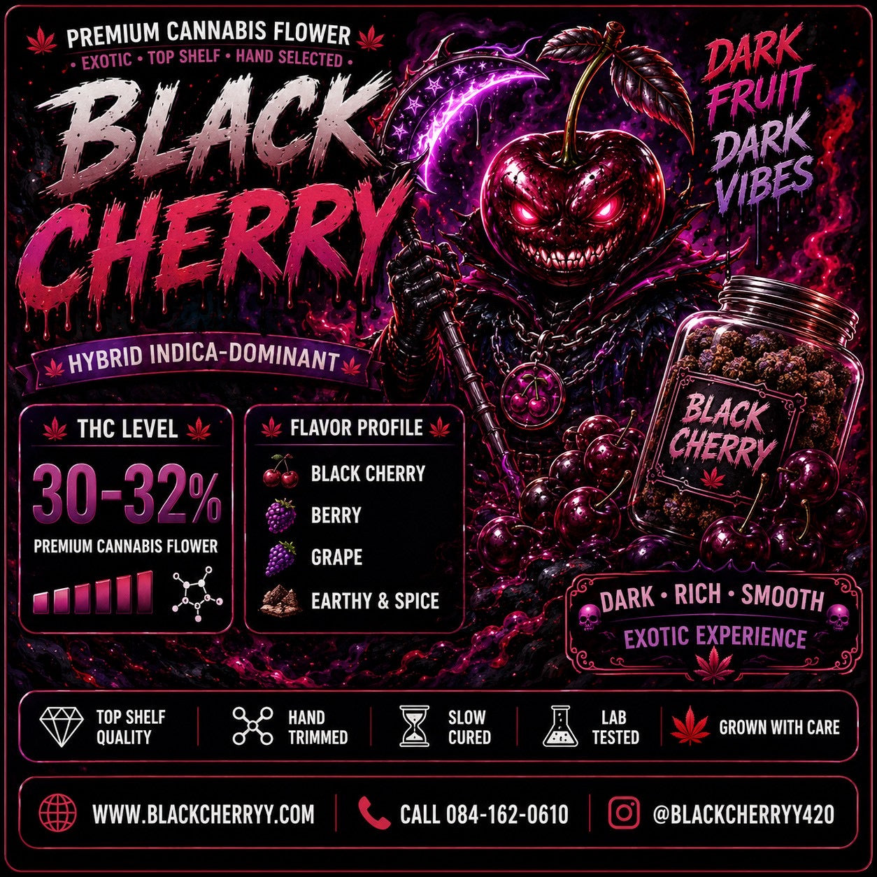 EXO - Black Cherry (Hybrid INDICA) THC 30-32%