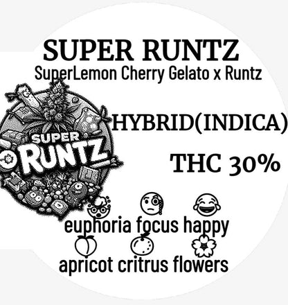 EXO-SUPER RUNTZ (HYBRID-INDICA)THC 30%