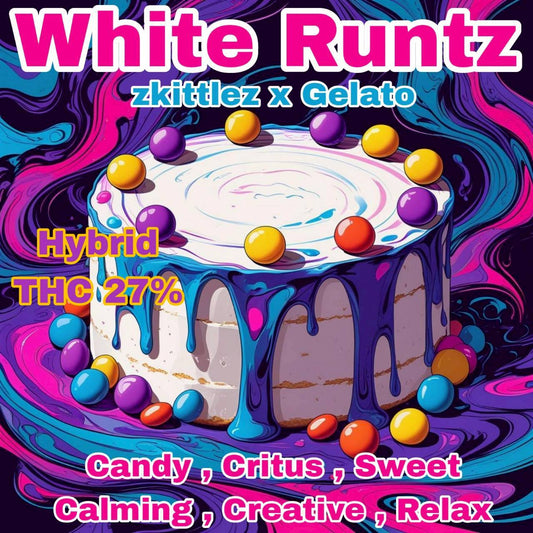 MID GRADE -WHITE RUNTZ (HYBRID) THC 27%